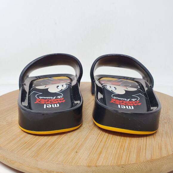 Melissa Disney Mickey Sandals Kids 1 Black‎ Red Belt Jelly Slide Shoes - Picture 7 of 11